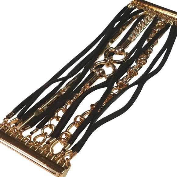 Magnet Bracelet Goldtone/Black - Picture 1 of 5